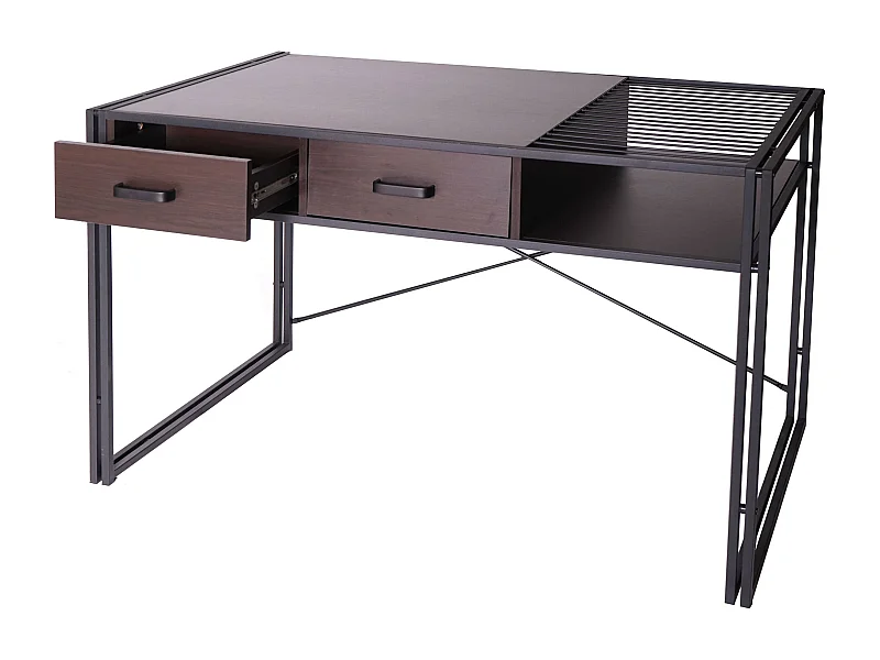 Bureau d'ordinateur avec tiroirs marron 120 x 70 x 76 cm 04_0001449