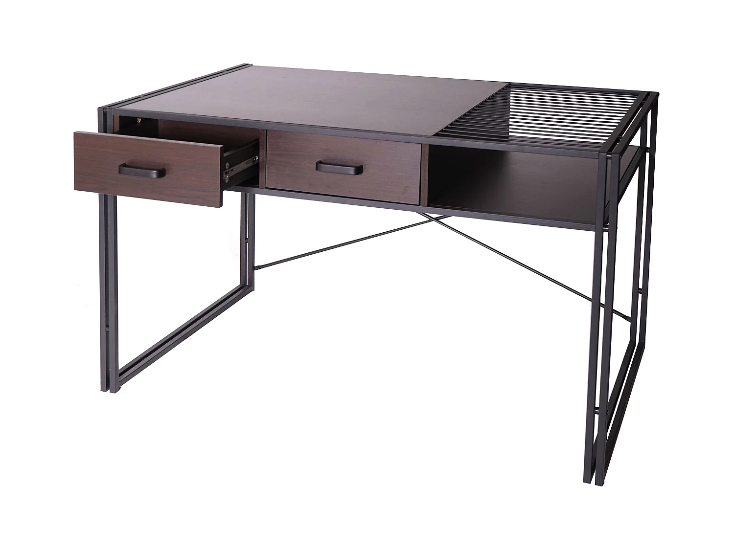 Bureau d'ordinateur avec tiroirs marron 120 x 70 x 76 cm 04_0001449