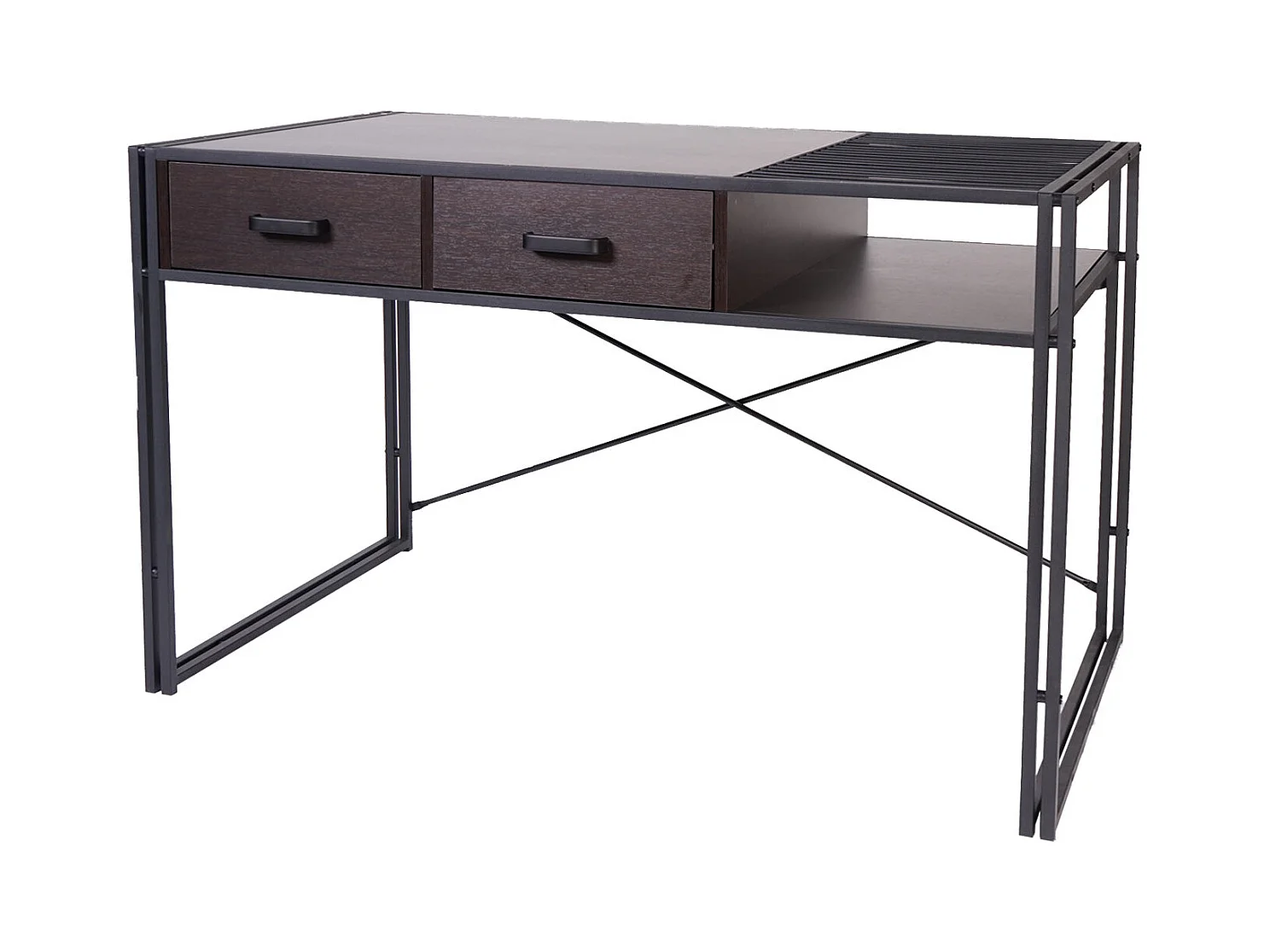 Bureau d'ordinateur avec tiroirs marron 120 x 70 x 76 cm 04_0001449