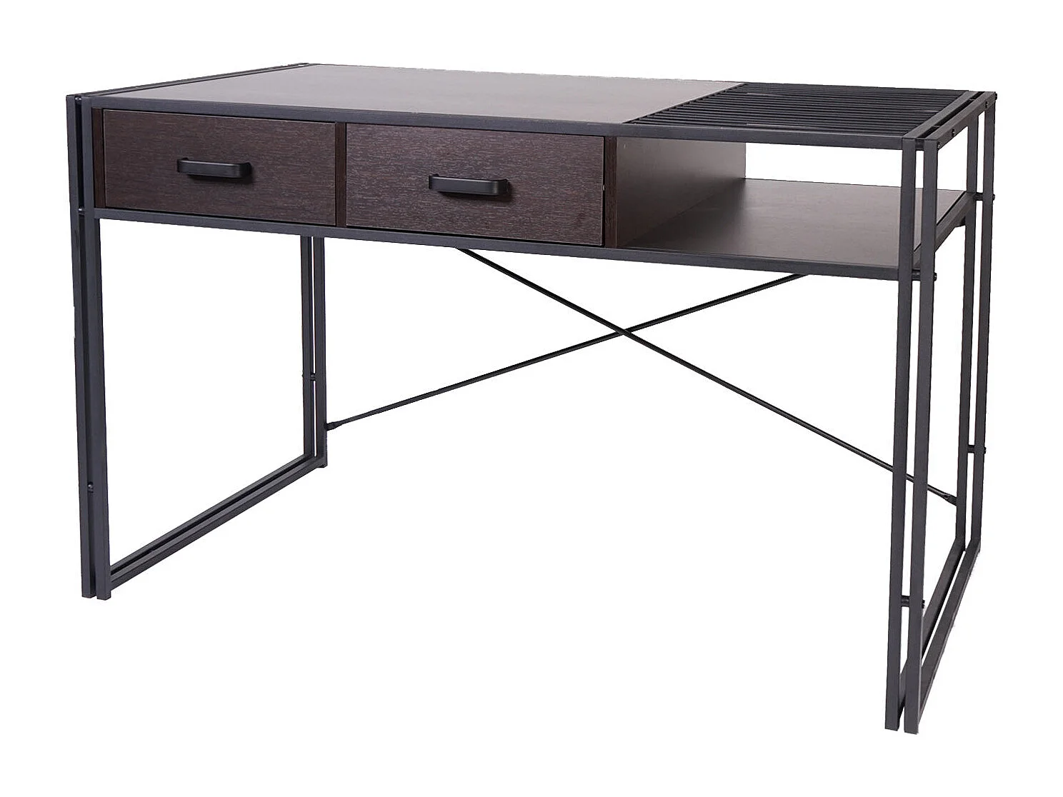 Bureau d'ordinateur avec tiroirs marron 120 x 70 x 76 cm 04_0001449