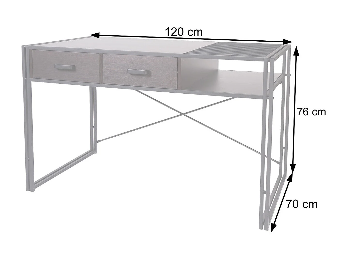 Bureau d'ordinateur avec tiroirs marron 120 x 70 x 76 cm 04_0001449