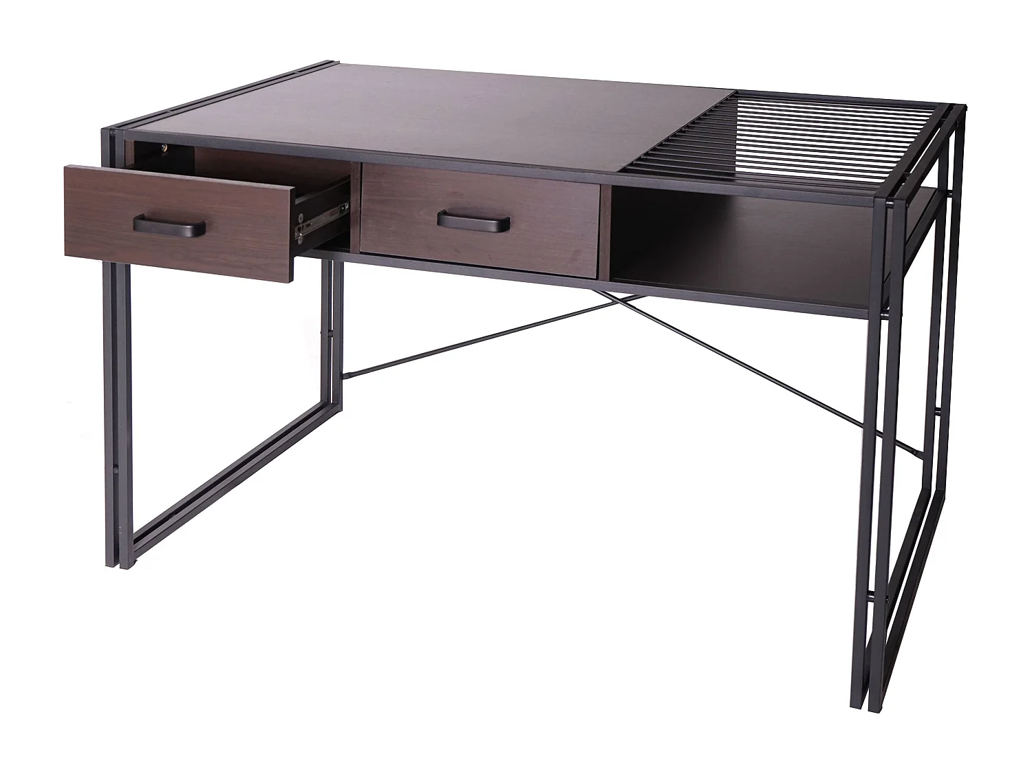 Bureau d'ordinateur avec tiroirs marron 120 x 70 x 76 cm 04_0001449