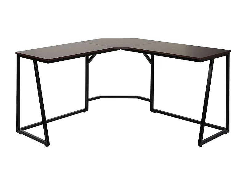 Bureau d'angle table d'ordinateur métal marron 67 x 14 x 94 cm 04_0006039