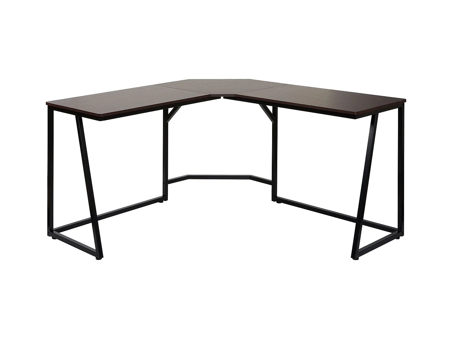 Bureau d'angle table d'ordinateur métal marron 67 x 14 x 94 cm 04_0006039