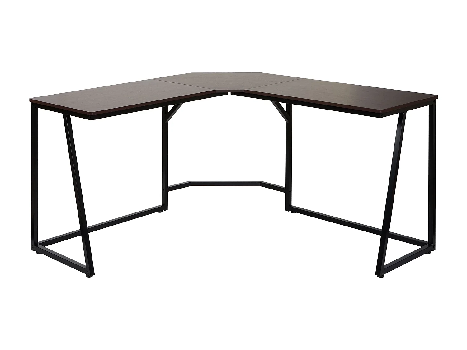 Bureau d'angle table d'ordinateur métal marron 67 x 14 x 94 cm 04_0006039