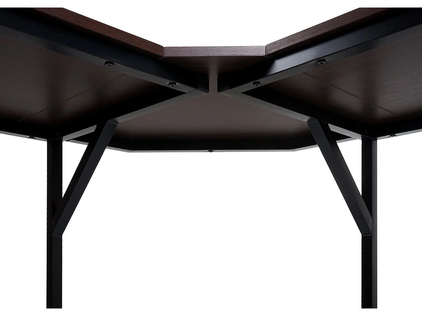 Bureau d'angle table d'ordinateur métal marron 67 x 14 x 94 cm 04_0006039