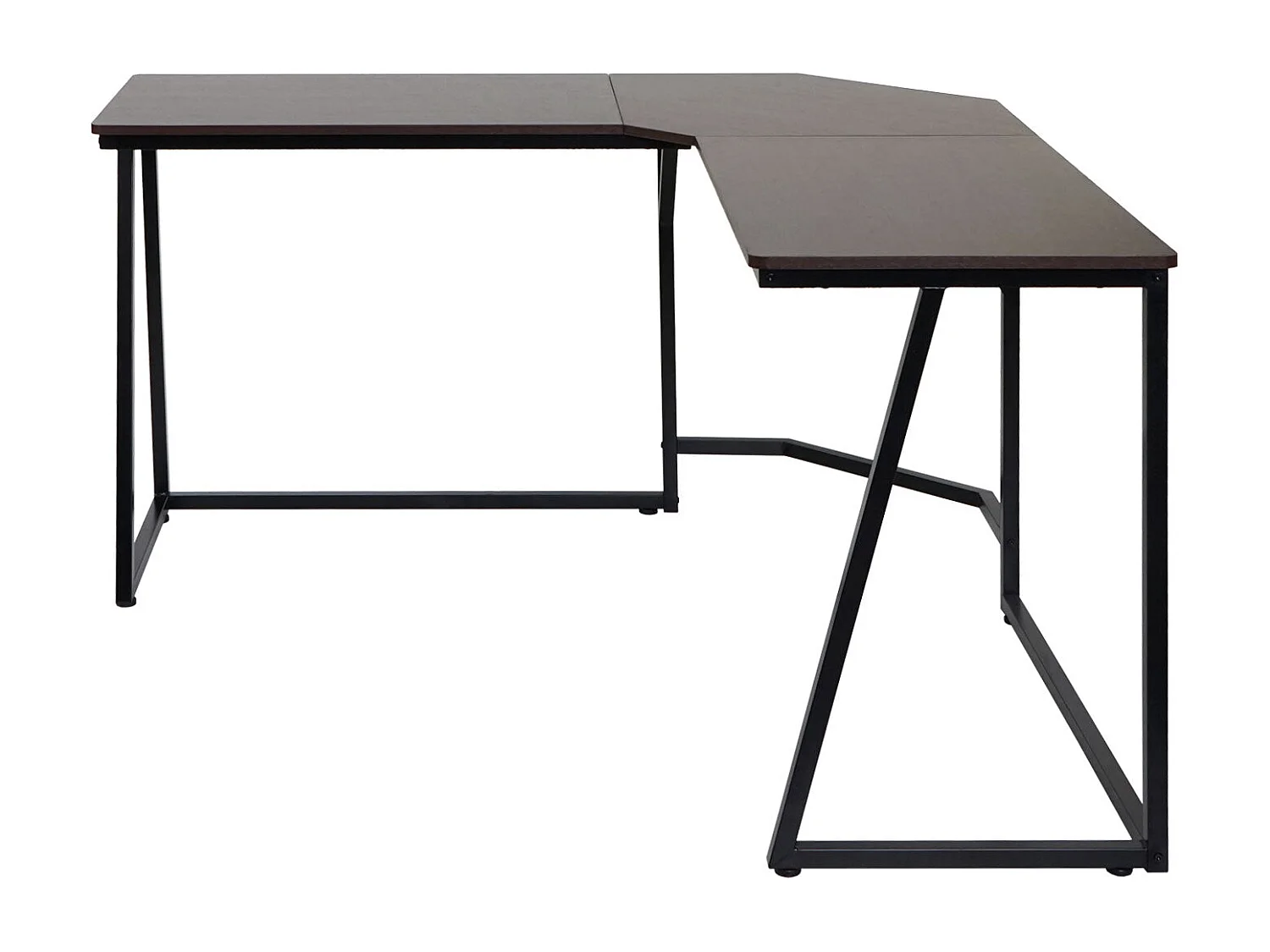 Bureau d'angle table d'ordinateur métal marron 67 x 14 x 94 cm 04_0006039