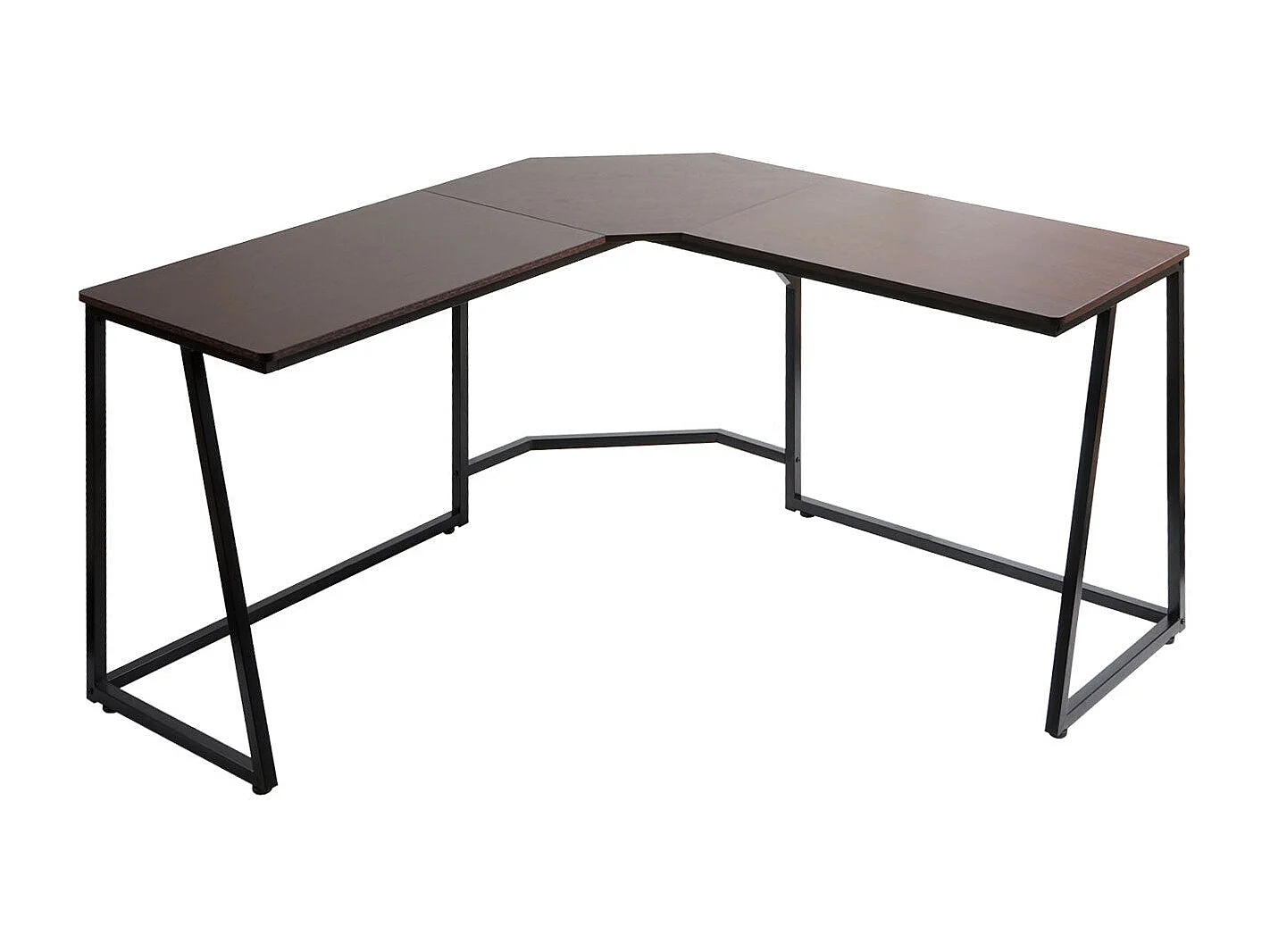 Bureau d'angle table d'ordinateur métal marron 67 x 14 x 94 cm 04_0006039