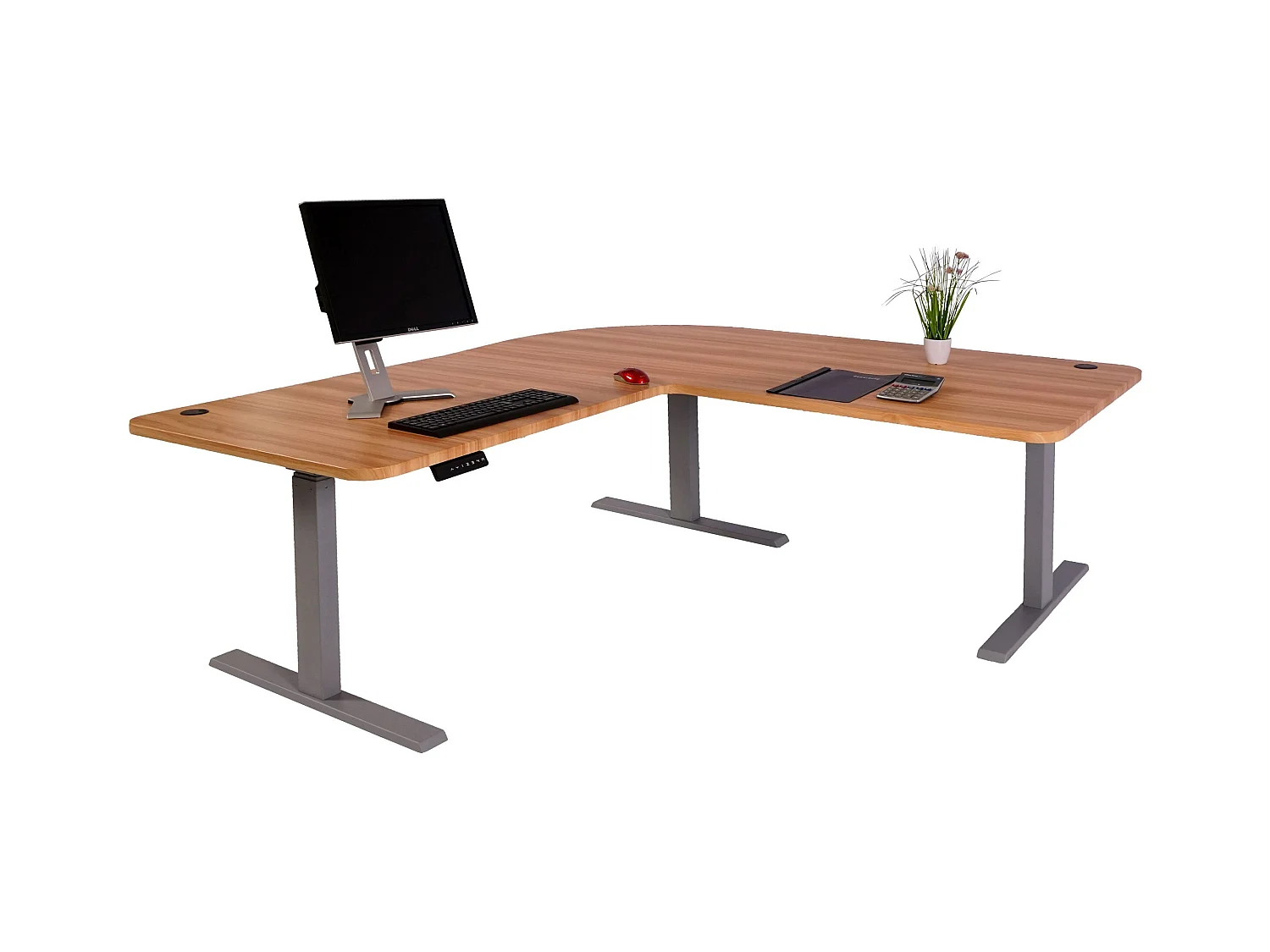 Bureau d'angle table d'ordinateur beige 105 x 58 x 56 cm 04_0006018