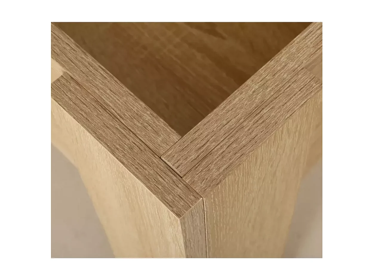 Table basse relevable 100 x 50 cm avec rangement chêne LUCASE