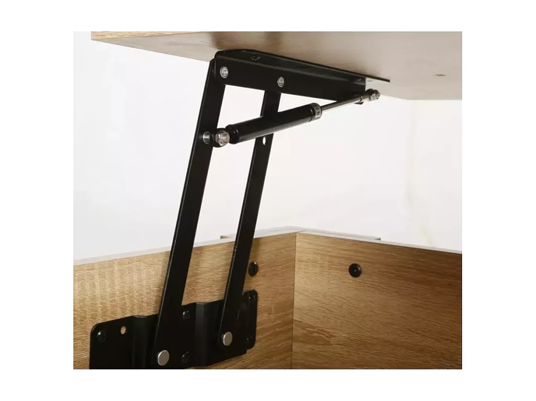 Table basse relevable 100 x 50 cm avec rangement chêne LUCASE