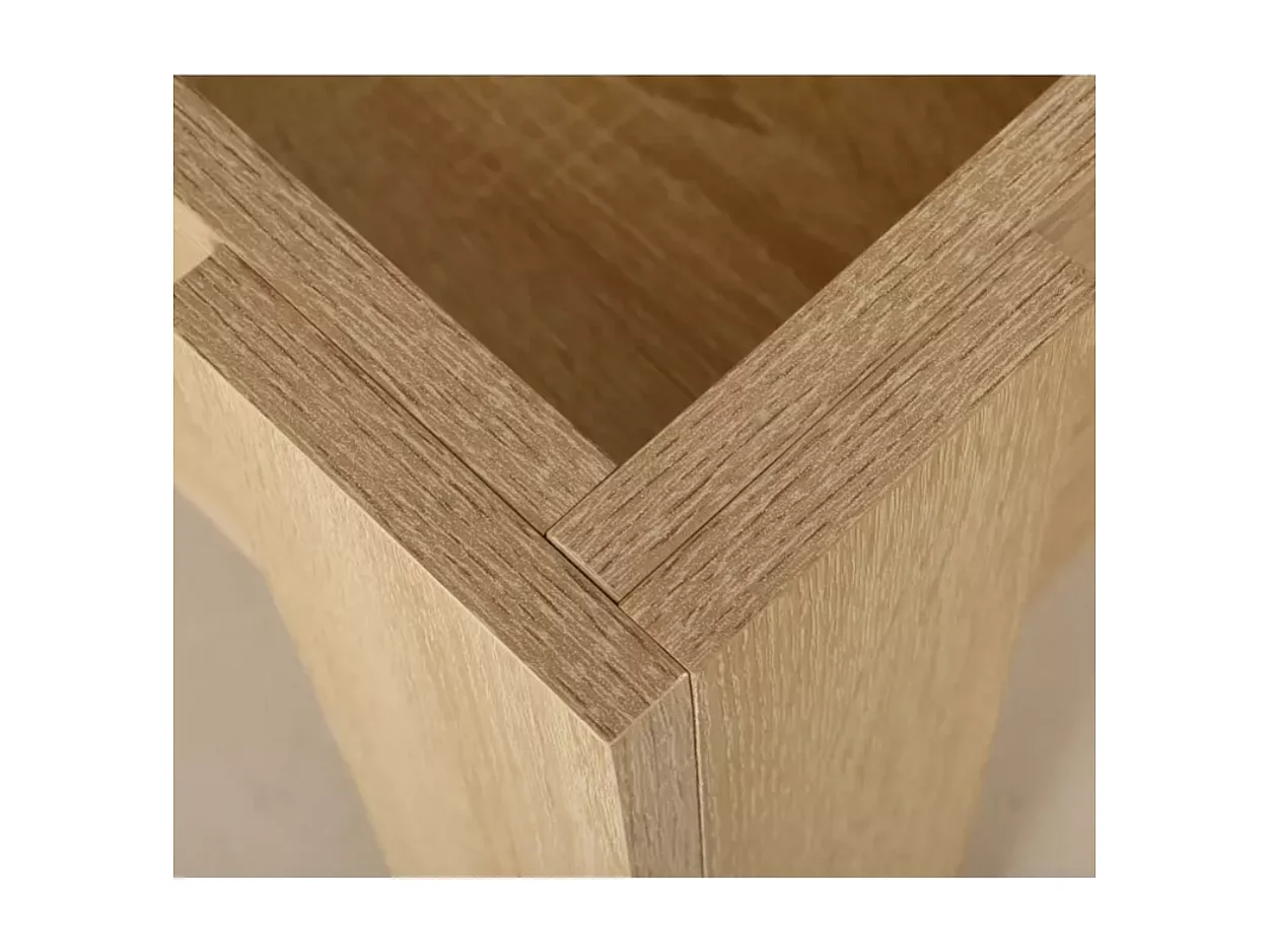 Table basse relevable 100 x 50 cm avec rangement chêne LUCASE