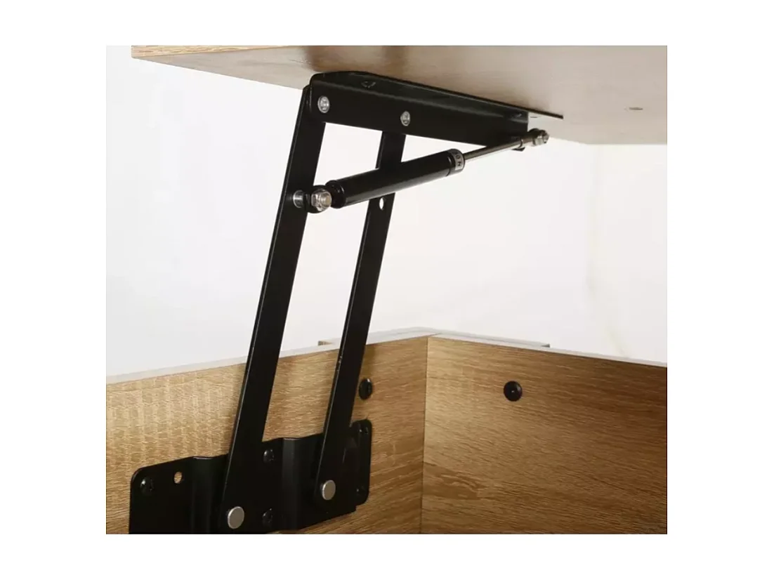 Table basse relevable 100 x 50 cm avec rangement chêne LUCASE