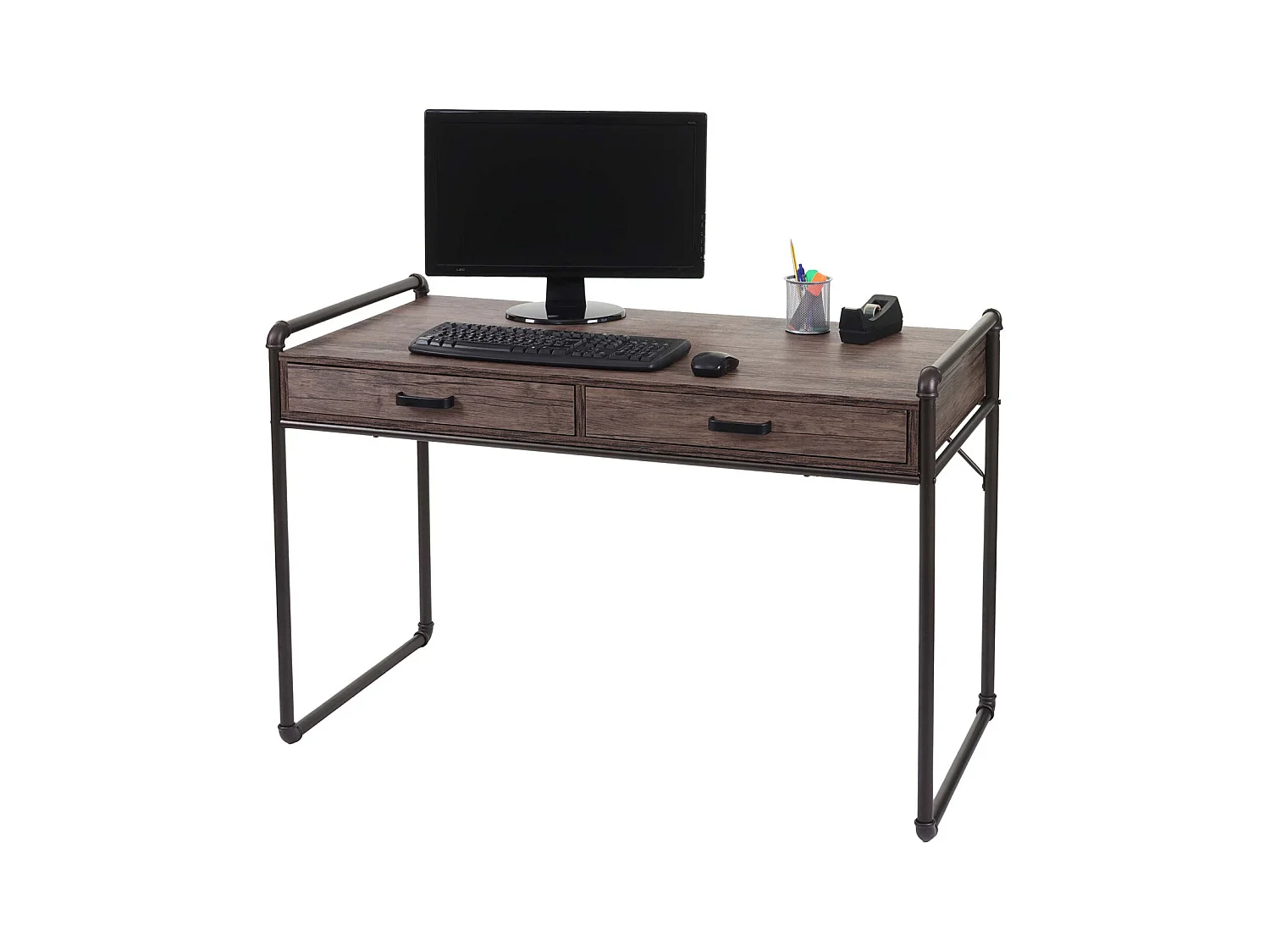 Bureau table d'ordinateur design beige 117 x 61 x 75 cm 04_0001445