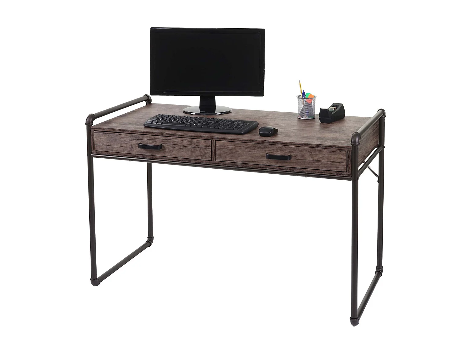 Bureau table d'ordinateur design beige 117 x 61 x 75 cm 04_0001445