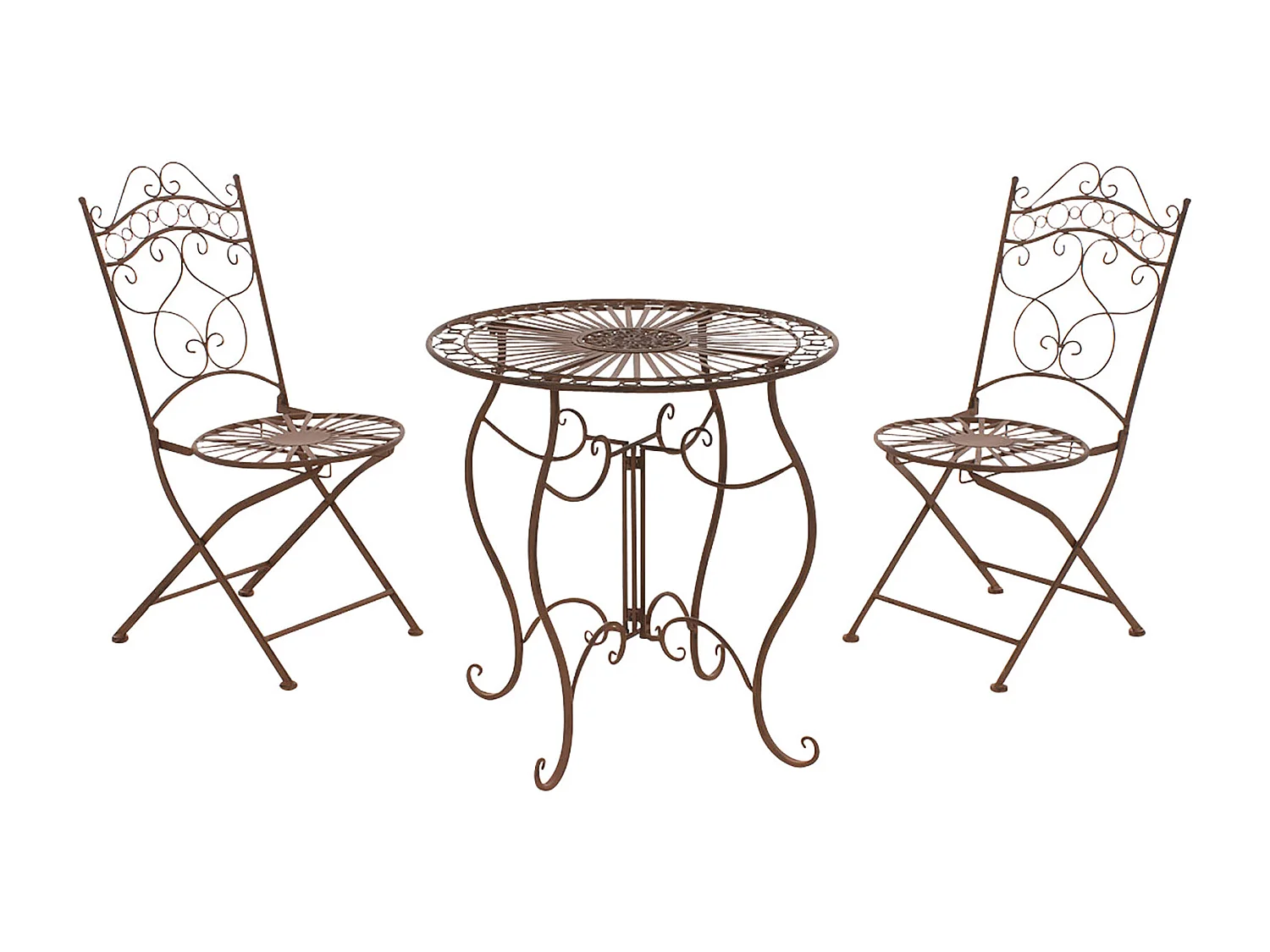 Ensemble meubles de jardin métal marron 40 x 50 x 92 cm 10_0002989