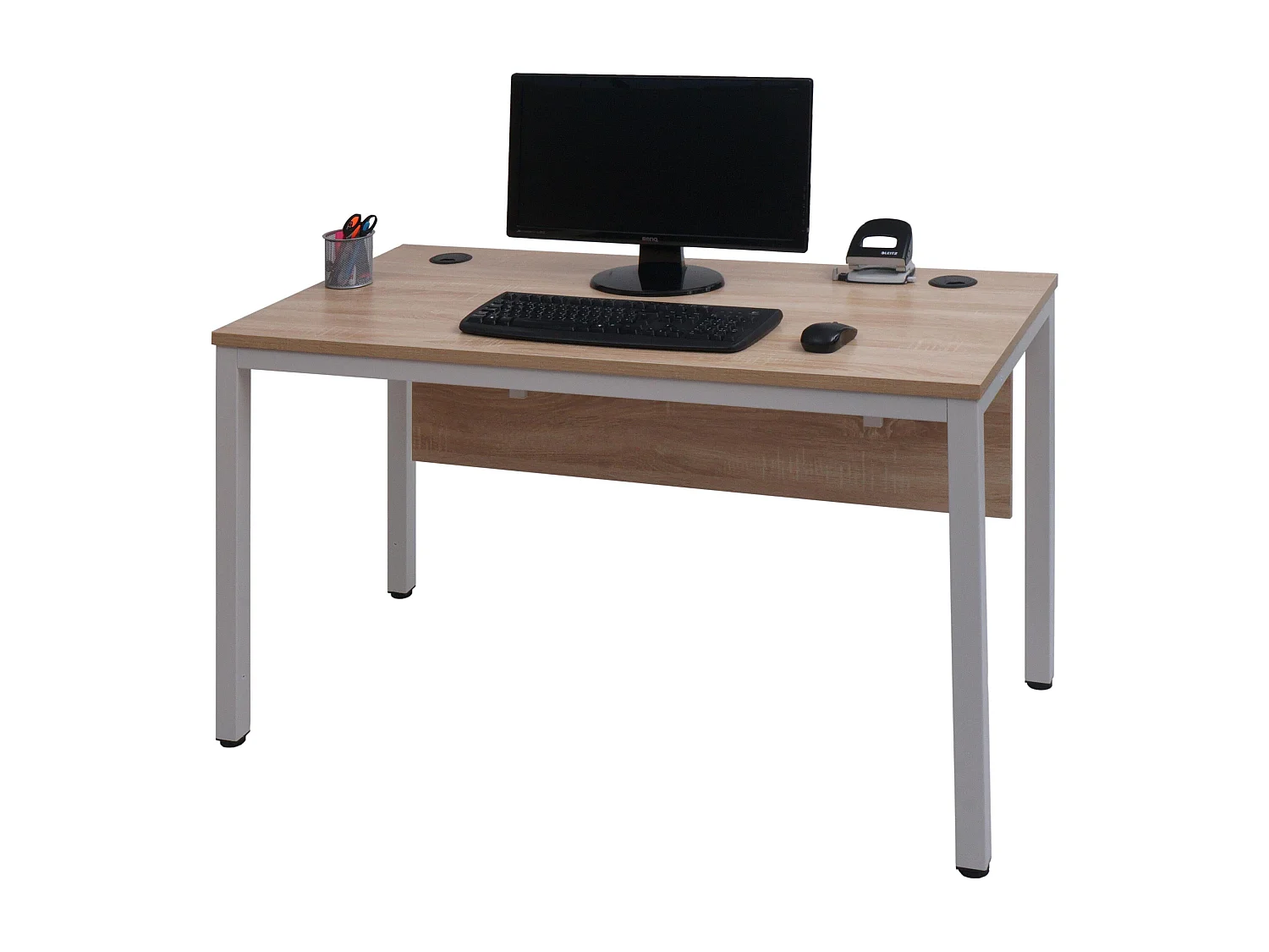 Bureau table d'ordinateur avec métal blanche 66 x 10 x 129 cm 04_0006050