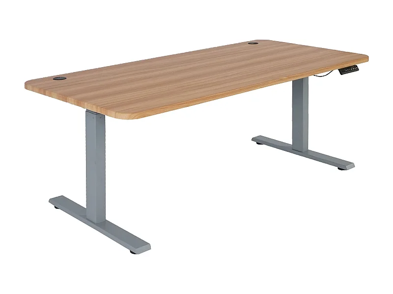 Bureau table d'ordinateur réglable effet bois beige 108 x 58 x 56 cm 04_0001439