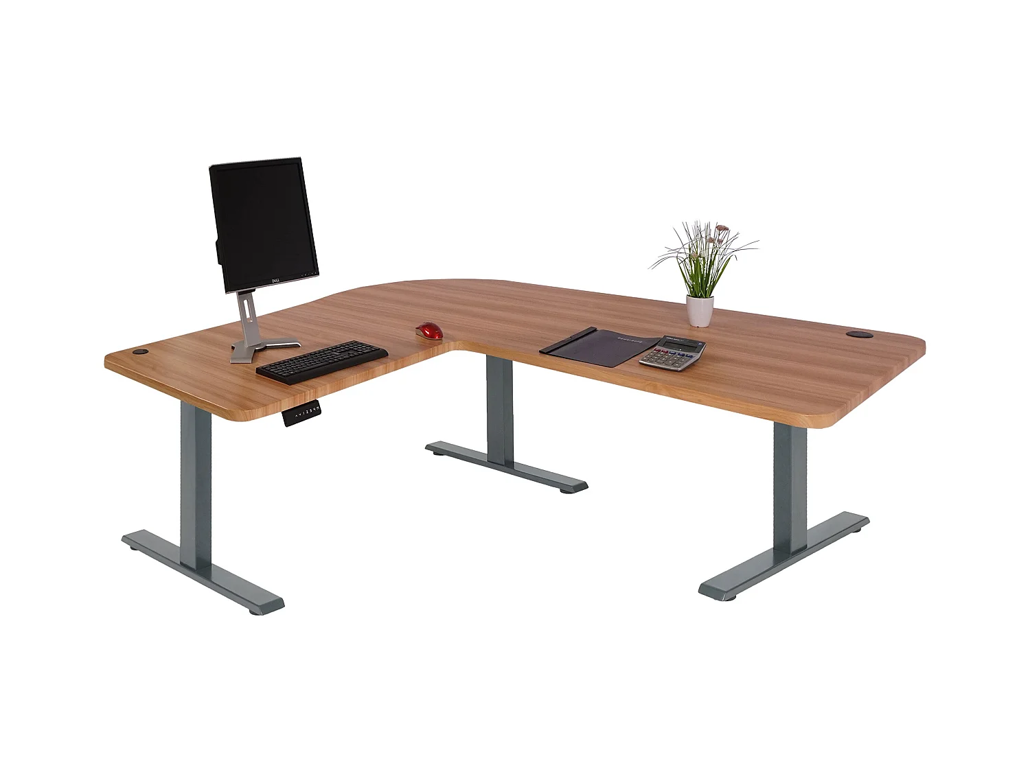 Bureau d'angle table d'ordinateur beige 177.5 x 80 x 56 cm 04_0006019