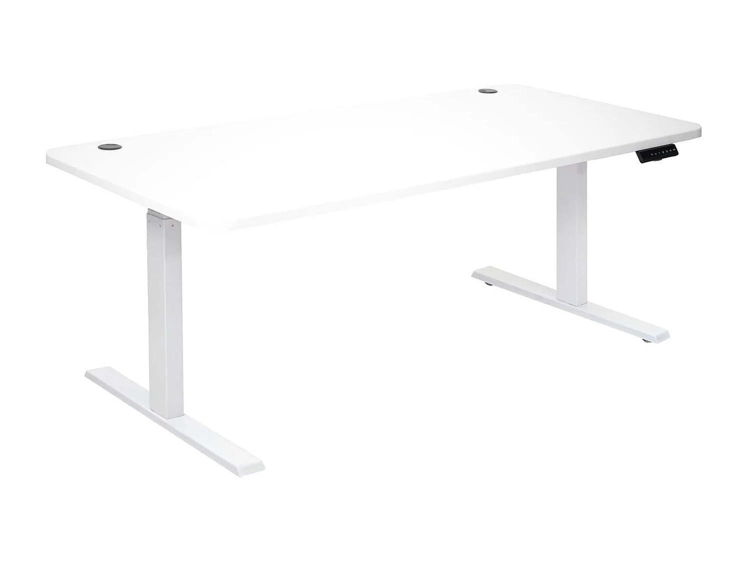 Bureau table d'ordinateur réglable effet bois blanche 108 x 58 x 56 cm 04_0001413