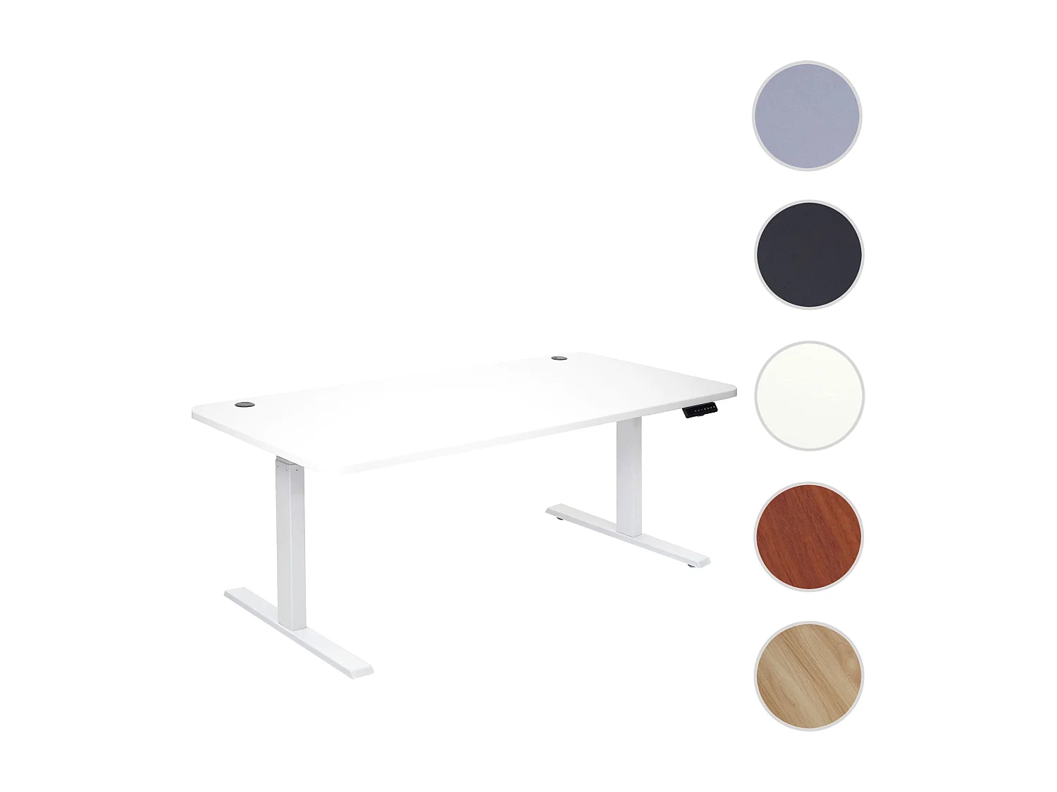 Bureau table d'ordinateur réglable effet bois blanche 108 x 58 x 56 cm 04_0001413