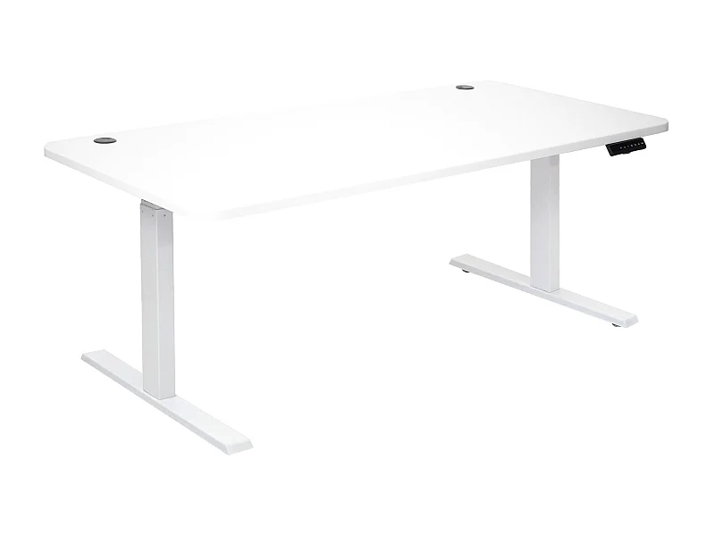 Bureau table d'ordinateur réglable effet bois blanche 108 x 58 x 56 cm 04_0001413