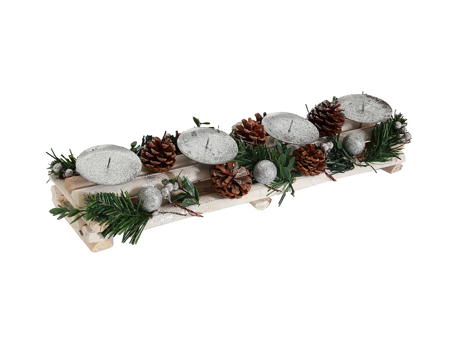 Arrangement de l'Avent décoration bois blanche 17 x 12 x 52 cm 04_0005771