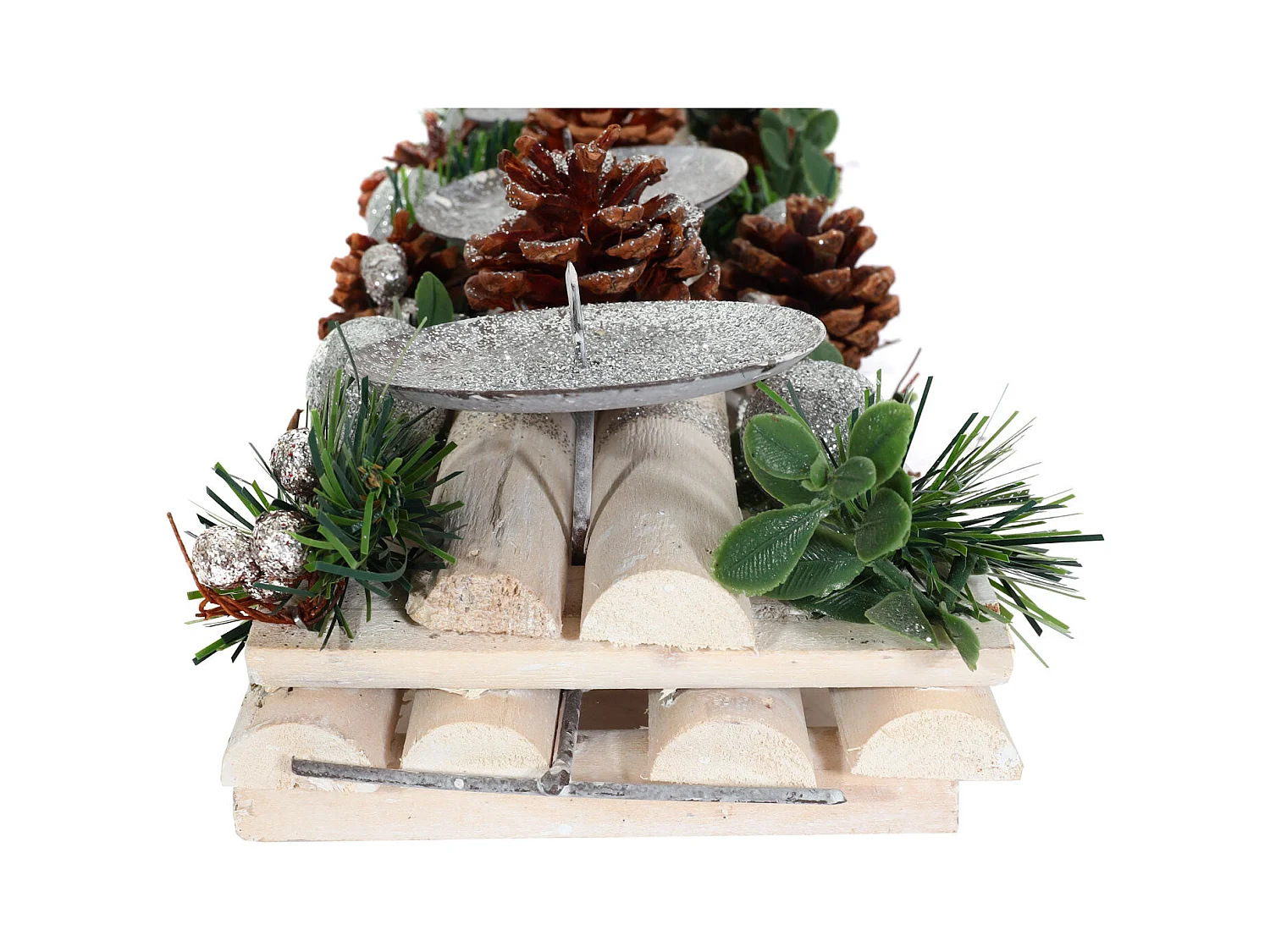 Arrangement de l'Avent décoration bois blanche 17 x 12 x 52 cm 04_0005771