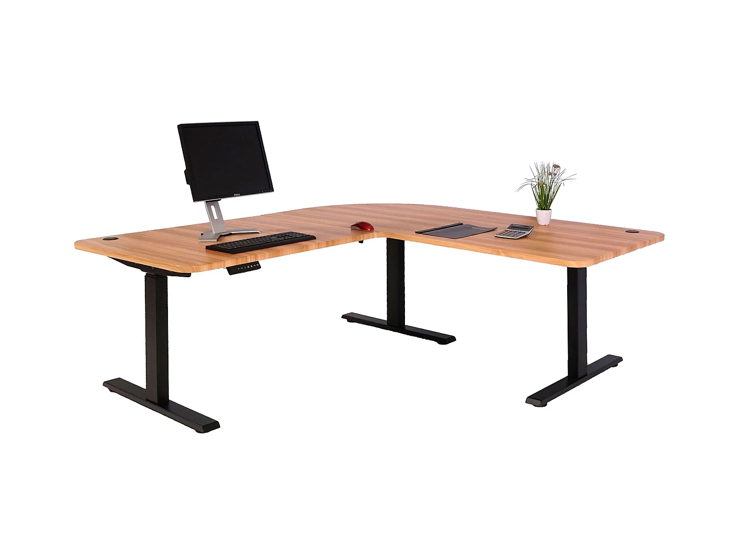 Bureau d'angle table d'ordinateur beige 105 x 58 x 56 cm 04_0006020