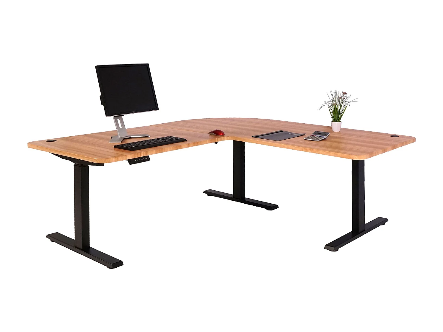 Bureau d'angle table d'ordinateur beige 105 x 58 x 56 cm 04_0006020