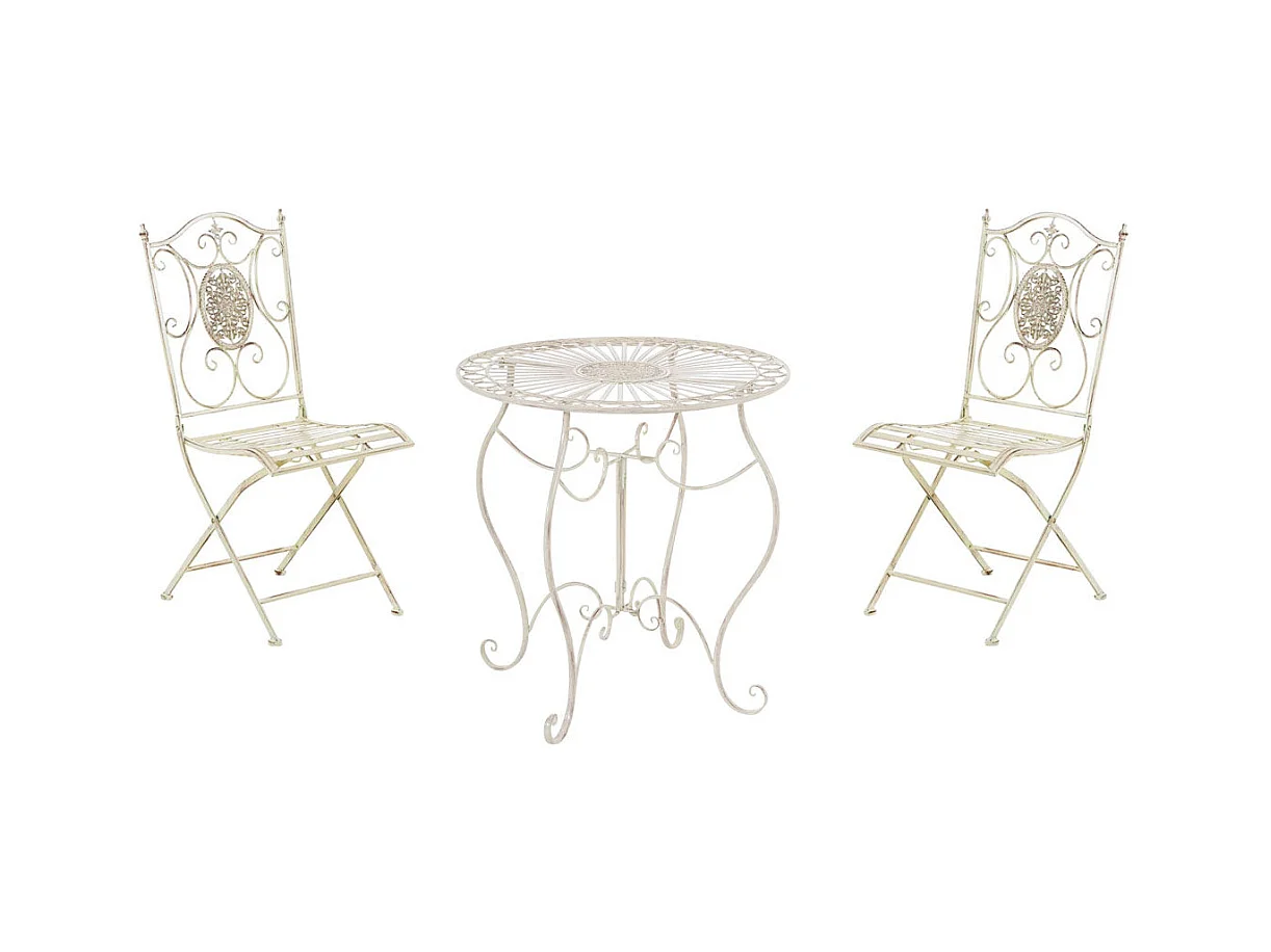 Ensemble de table et métal crème 42 x 49 x 91.5 cm 10_0002983