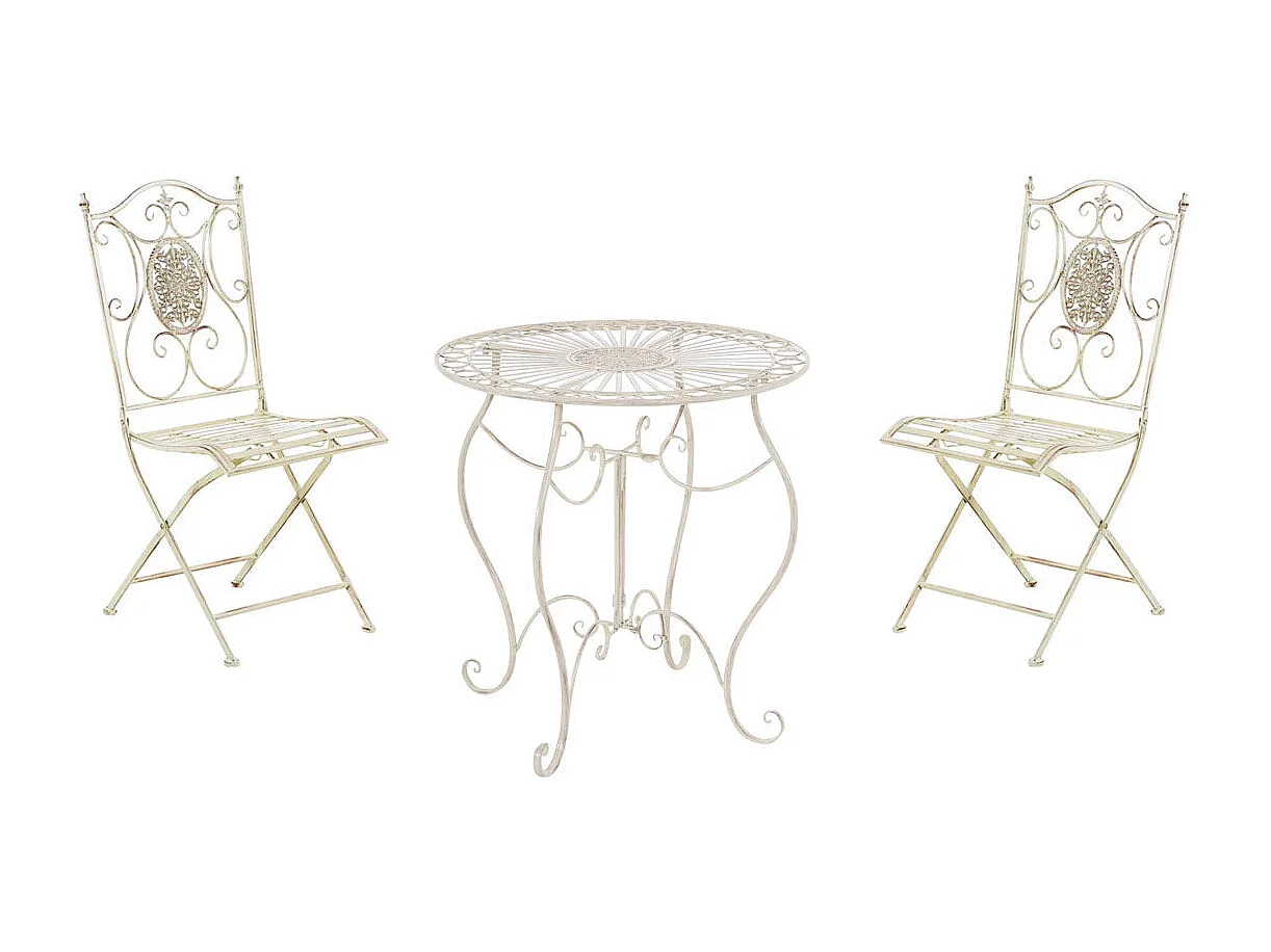 Ensemble de table et métal crème 42 x 49 x 91.5 cm 10_0002983