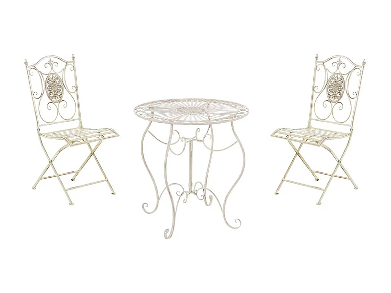 Ensemble de table et métal crème 42 x 49 x 91.5 cm 10_0002983