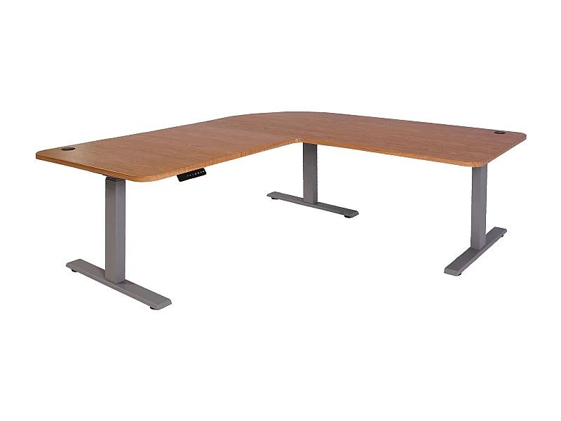 Bureau d'angle table d'ordinateur grise 177.5 x 58 x 56 cm 04_0006033