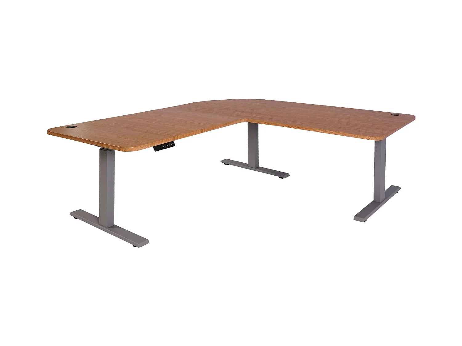 Bureau d'angle table d'ordinateur grise 177.5 x 58 x 56 cm 04_0006033