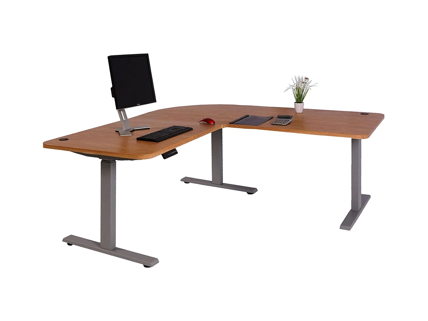 Bureau d'angle table d'ordinateur grise 177.5 x 58 x 56 cm 04_0006033