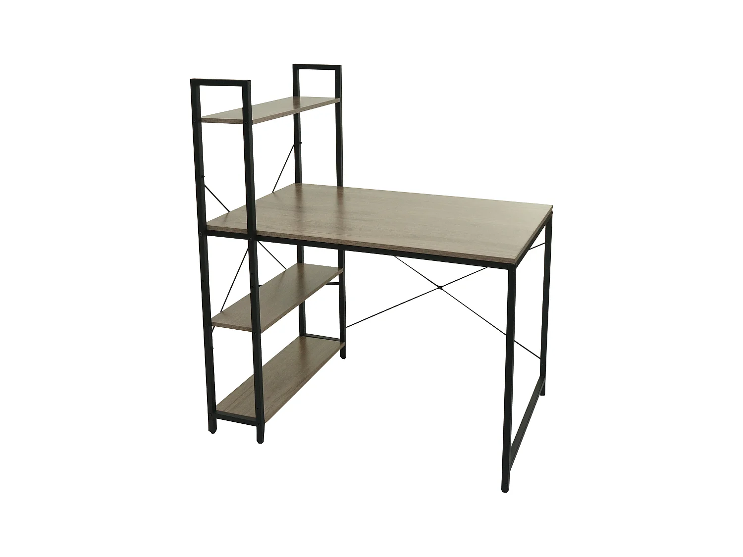 Bureau avec étagère table métal marron 62 x 15 x 125 cm 04_0006015