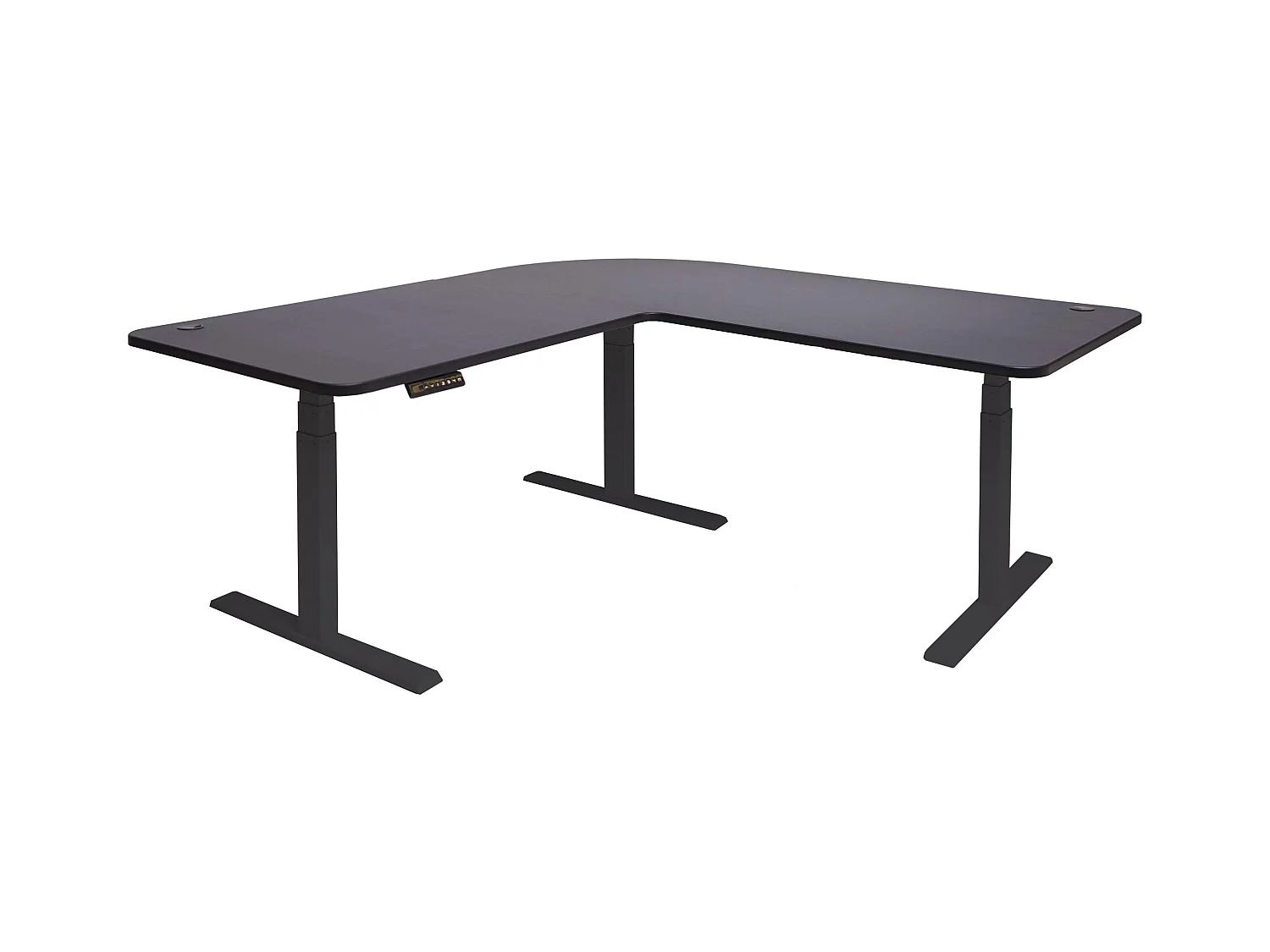 Bureau d'angle table d'ordinateur effet bois noire 105 x 58 x 56 cm 04_0002504