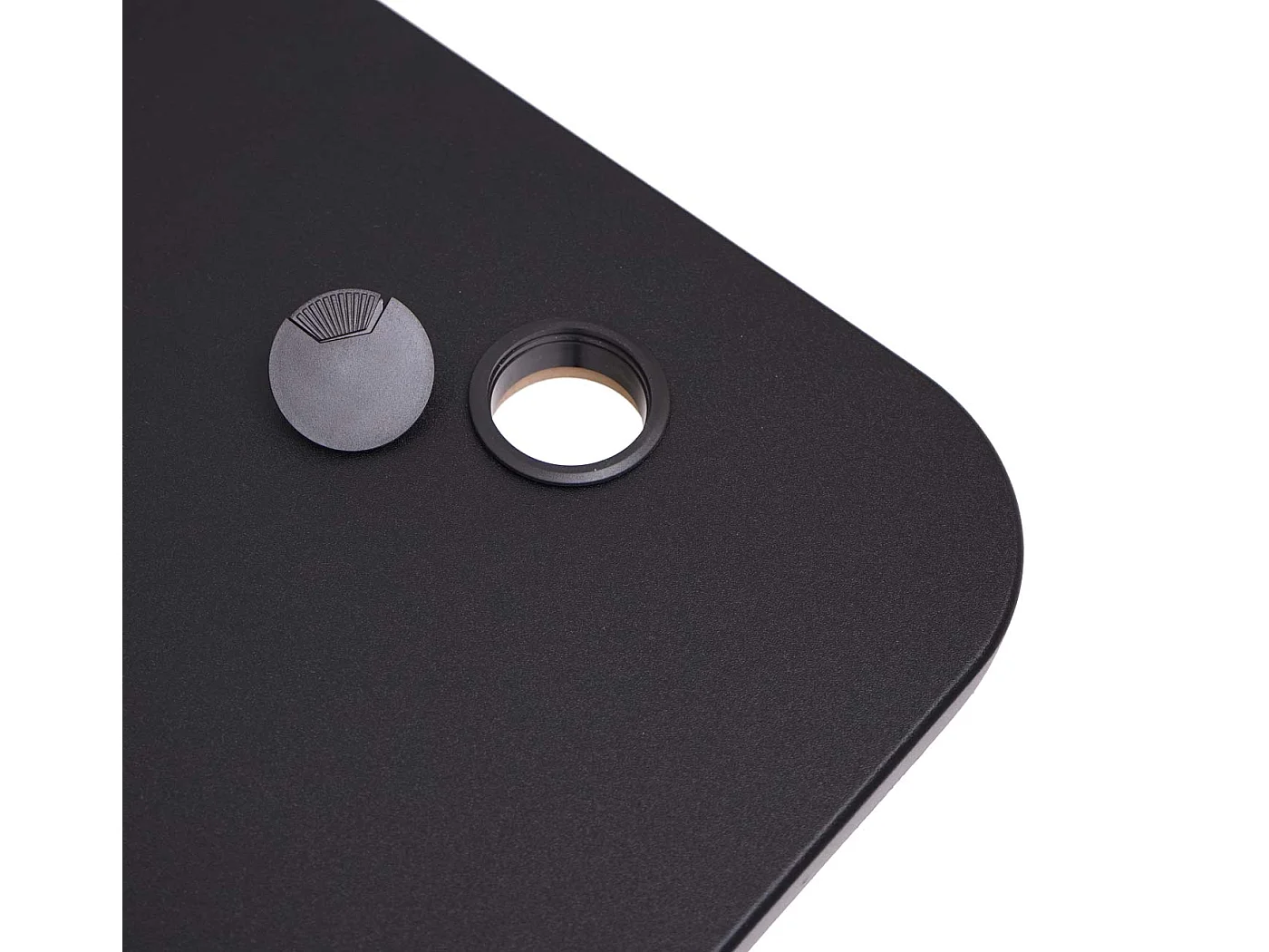 Bureau d'angle table d'ordinateur effet bois noire 105 x 58 x 56 cm 04_0002504