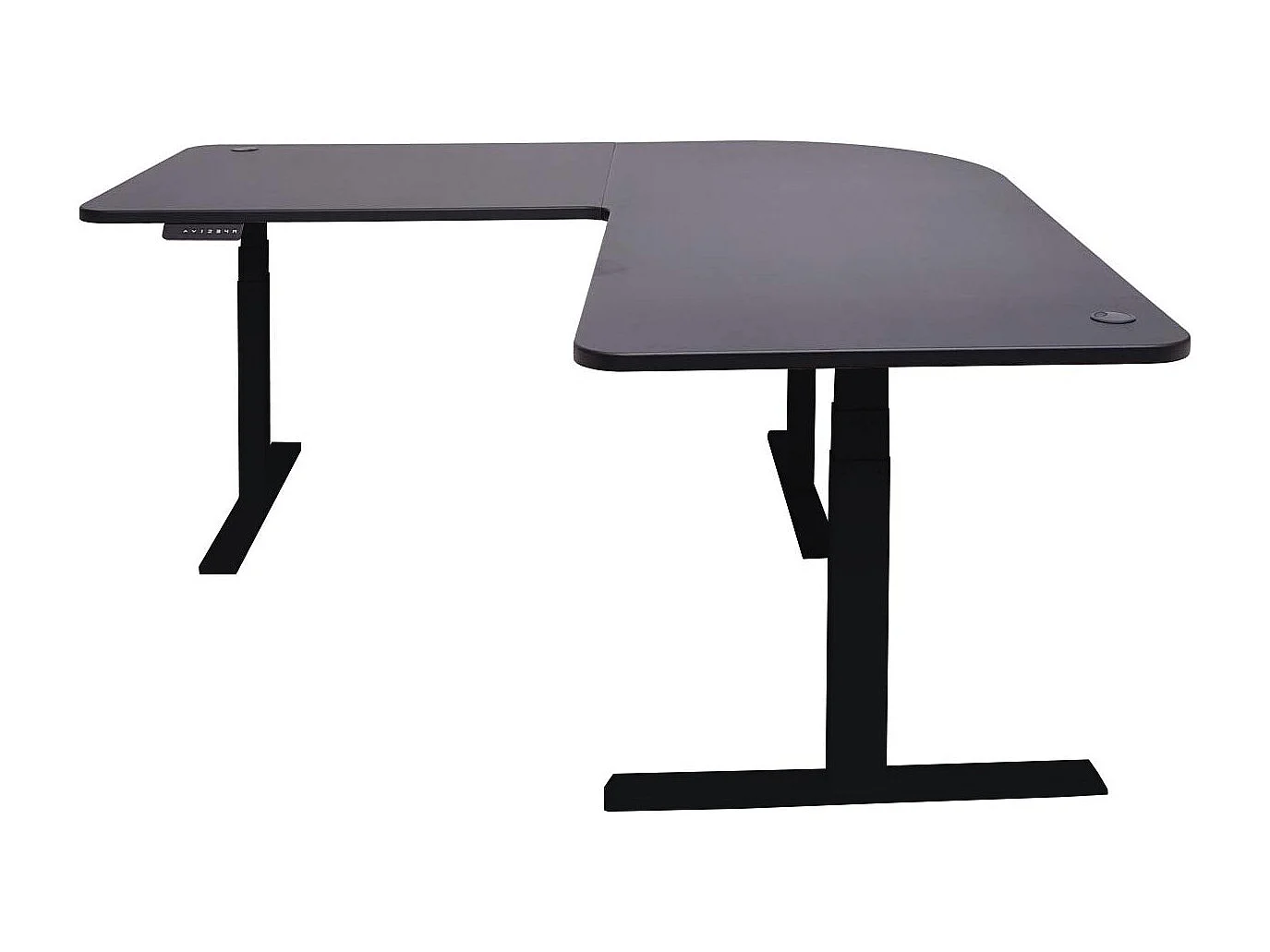 Bureau d'angle table d'ordinateur effet bois noire 105 x 58 x 56 cm 04_0002504