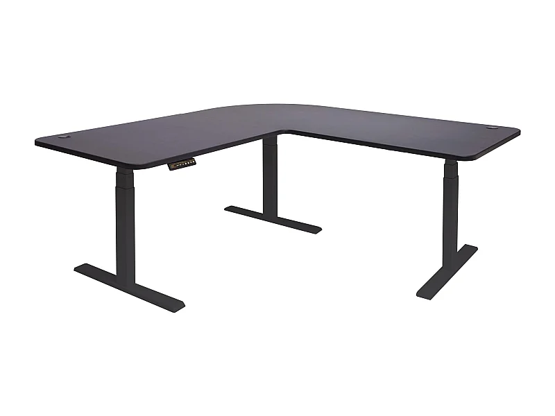 Bureau d'angle table d'ordinateur effet bois noire 105 x 58 x 56 cm 04_0002504