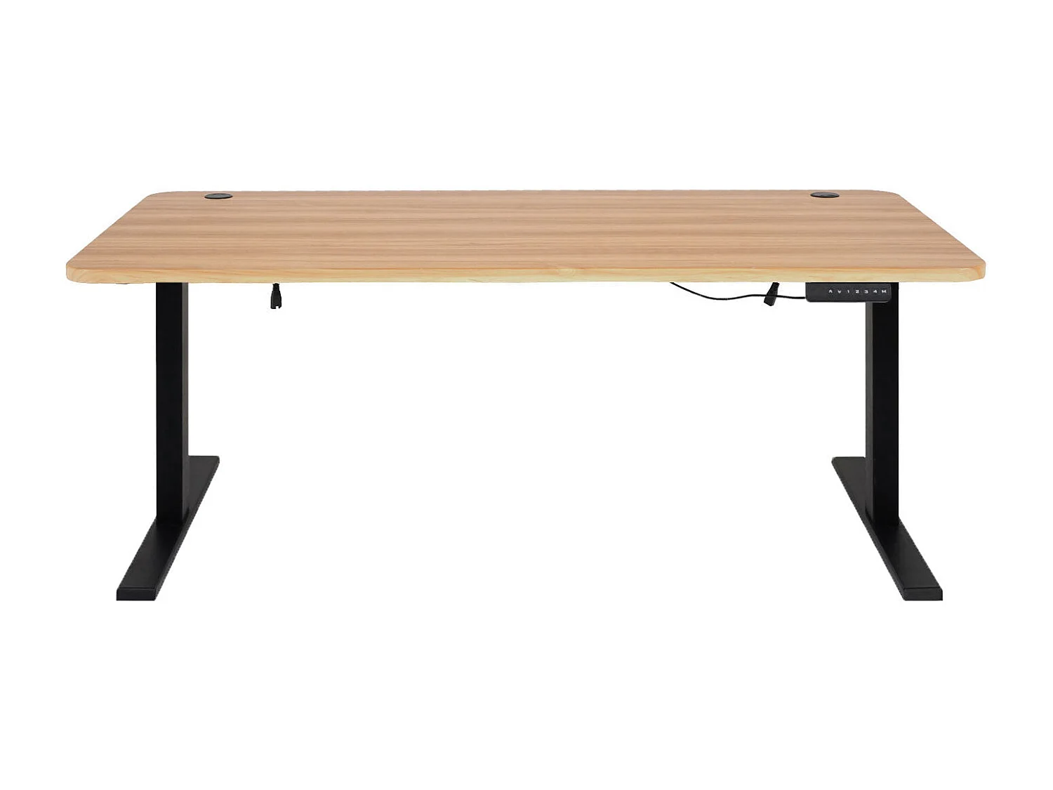 Bureau table d'ordinateur réglable effet bois beige 108 x 58 x 56 cm 04_0001436