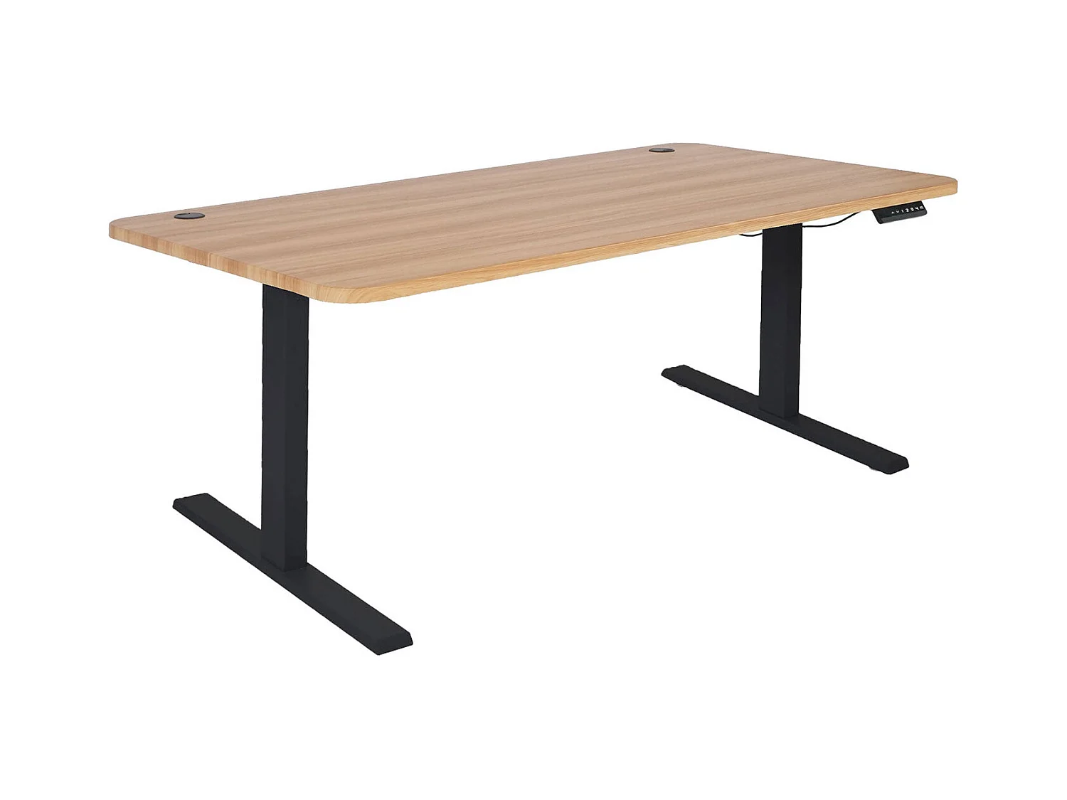 Bureau table d'ordinateur réglable effet bois beige 108 x 58 x 56 cm 04_0001436