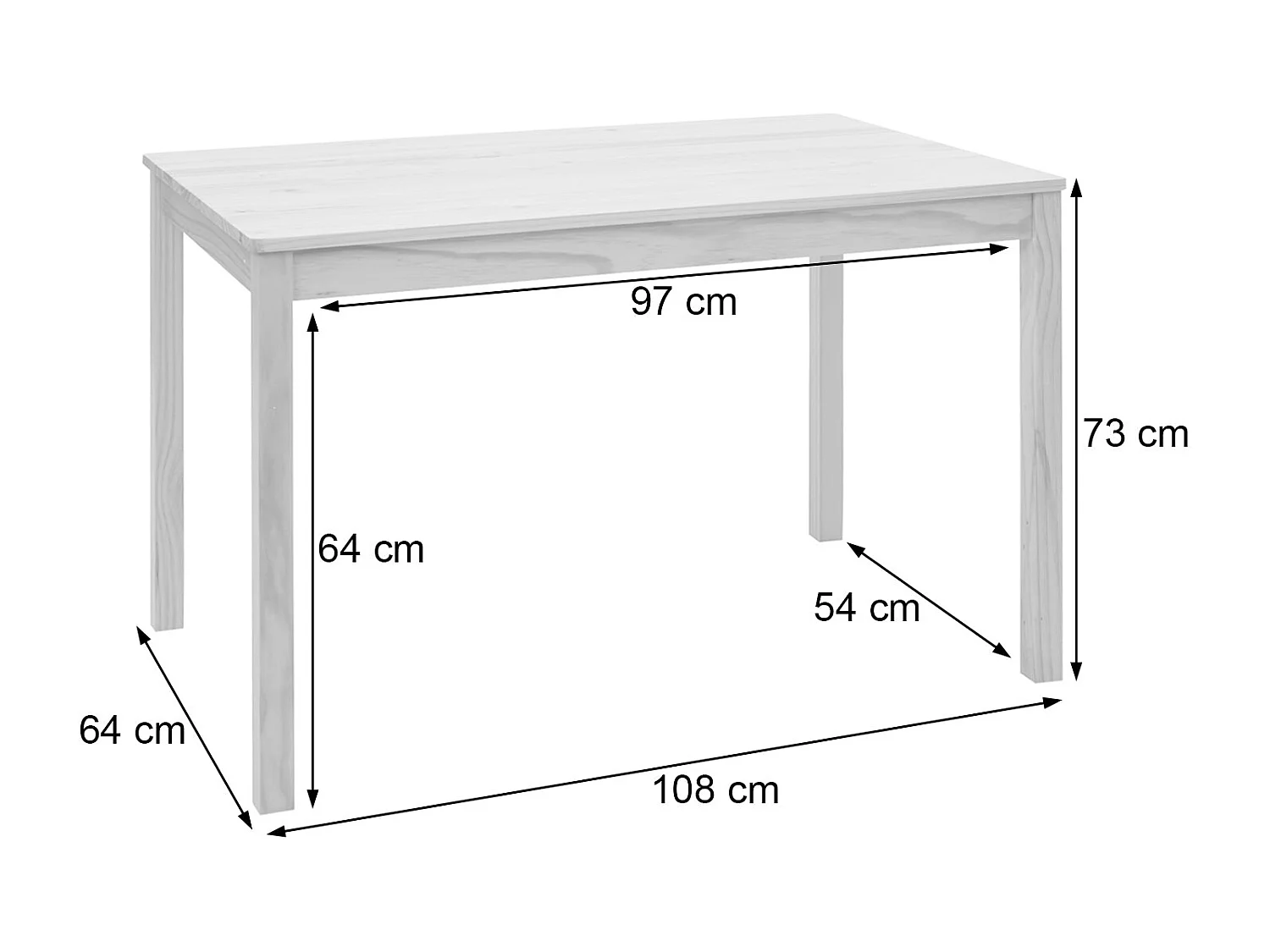 Ensemble de chaises et bois marron 108 x 64 x 73 cm 04_0003065