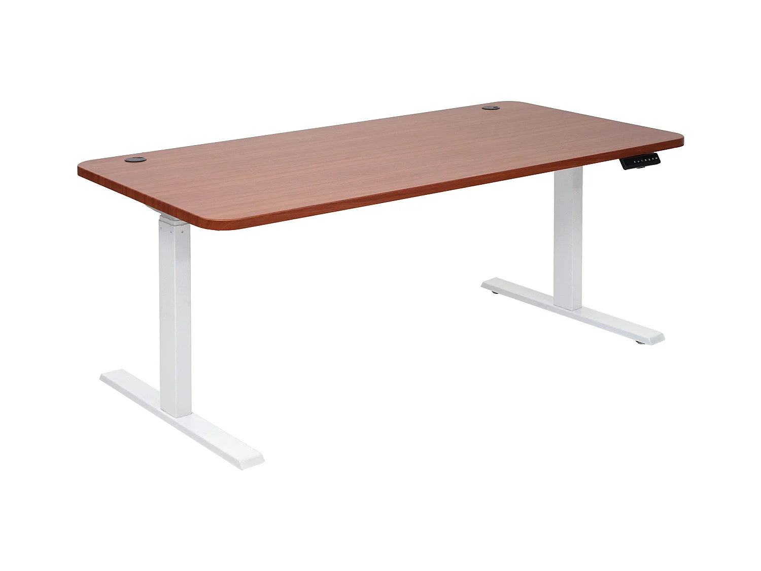 Bureau table d'ordinateur réglable effet bois blanche 108 x 58 x 56 cm 04_0001411