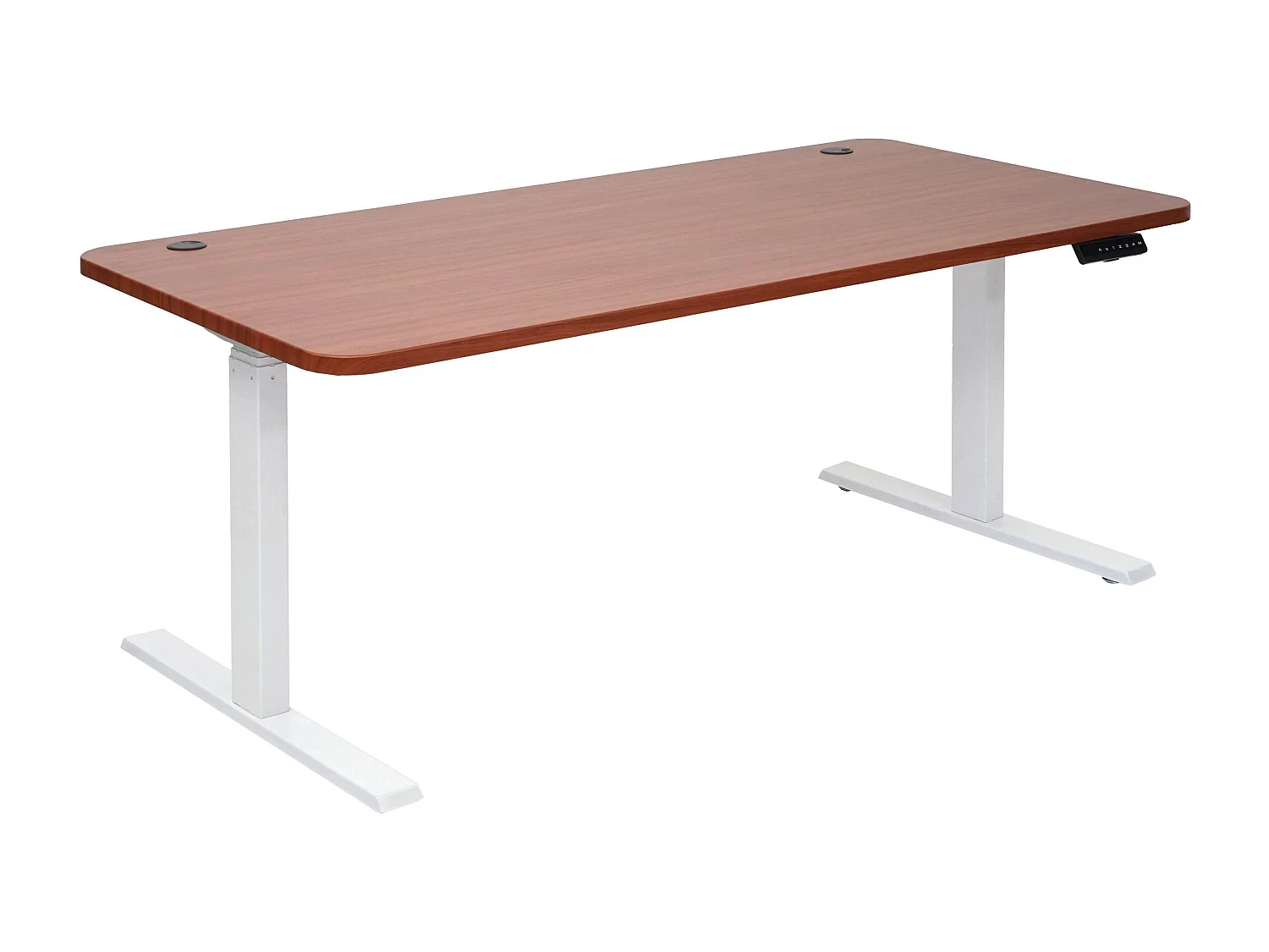 Bureau table d'ordinateur réglable effet bois blanche 108 x 58 x 56 cm 04_0001411