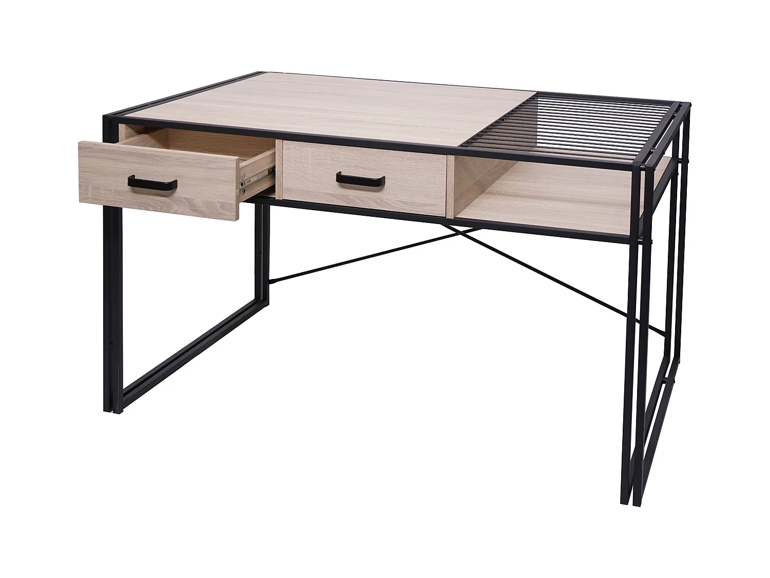 Bureau d'ordinateur avec tiroirs beige 120 x 70 x 76 cm 04_0001450