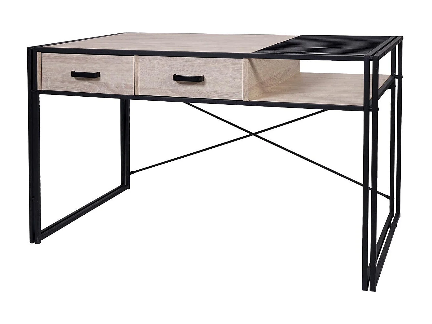 Bureau d'ordinateur avec tiroirs beige 120 x 70 x 76 cm 04_0001450