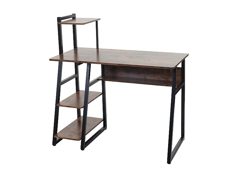 Bureau avec étagères table métal marron 58 x 13 x 116 cm 04_0006012