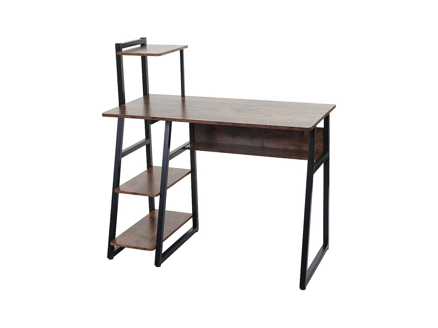 Bureau avec étagères table métal marron 58 x 13 x 116 cm 04_0006012